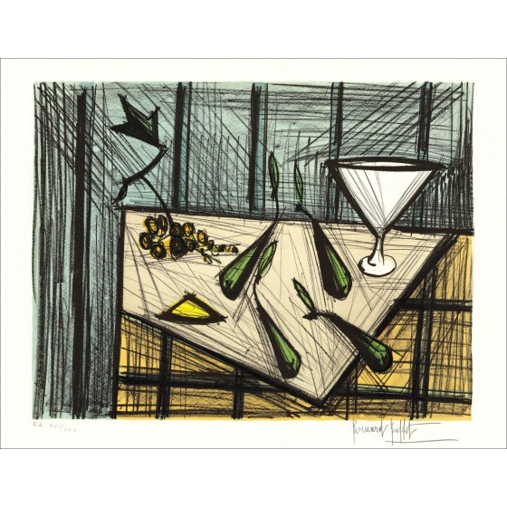 Bernard Buffet – Vida muerta, litografía original, EA firmado