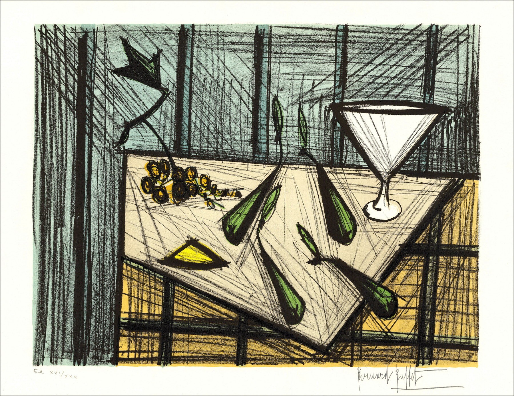 Bernard Buffet – Still life, original lithography, EA signed