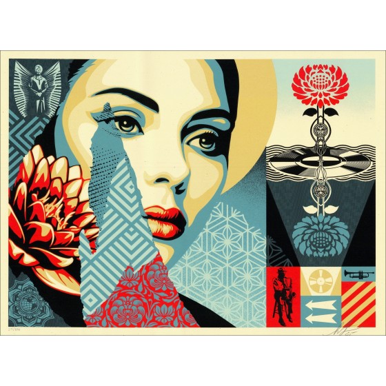 Shepard Fairey – Harmony Elemente 2025, signiert Siebdruck
