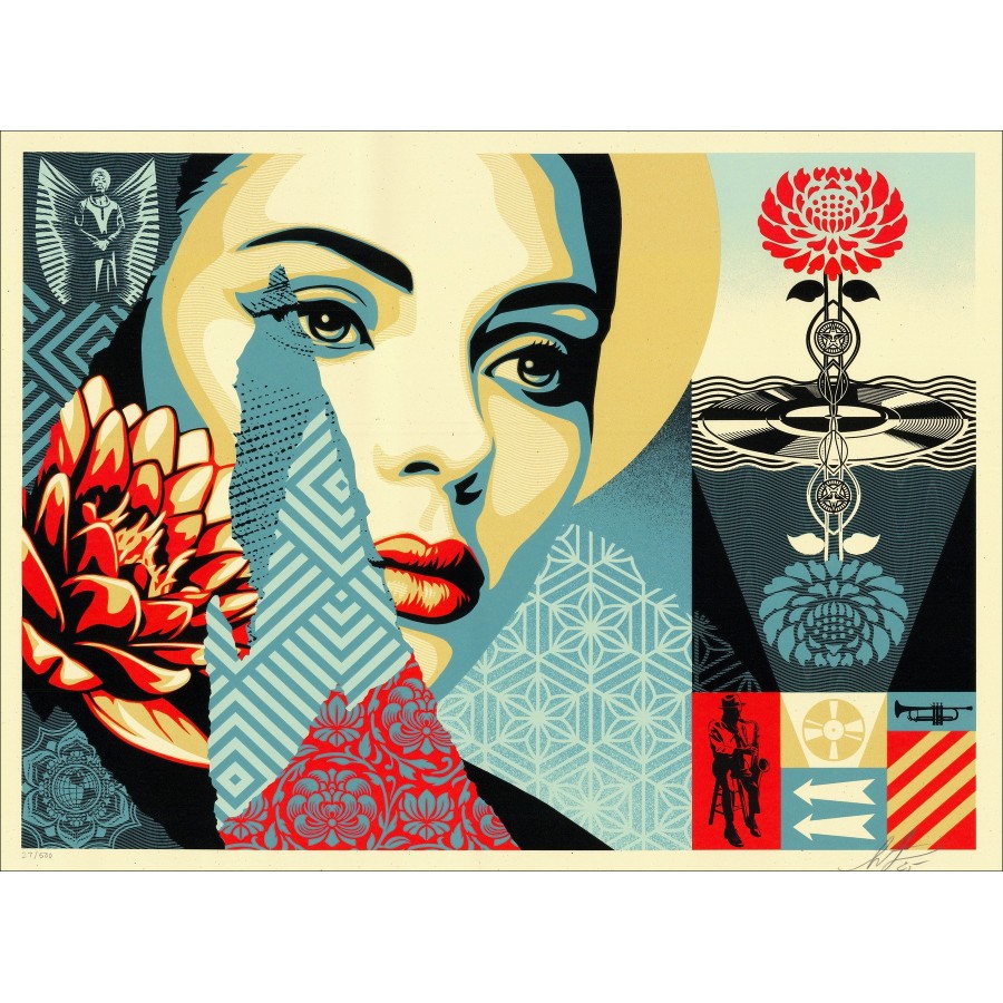 Shepard Fairey – Harmony Elements 2025, serigrafía firmada
