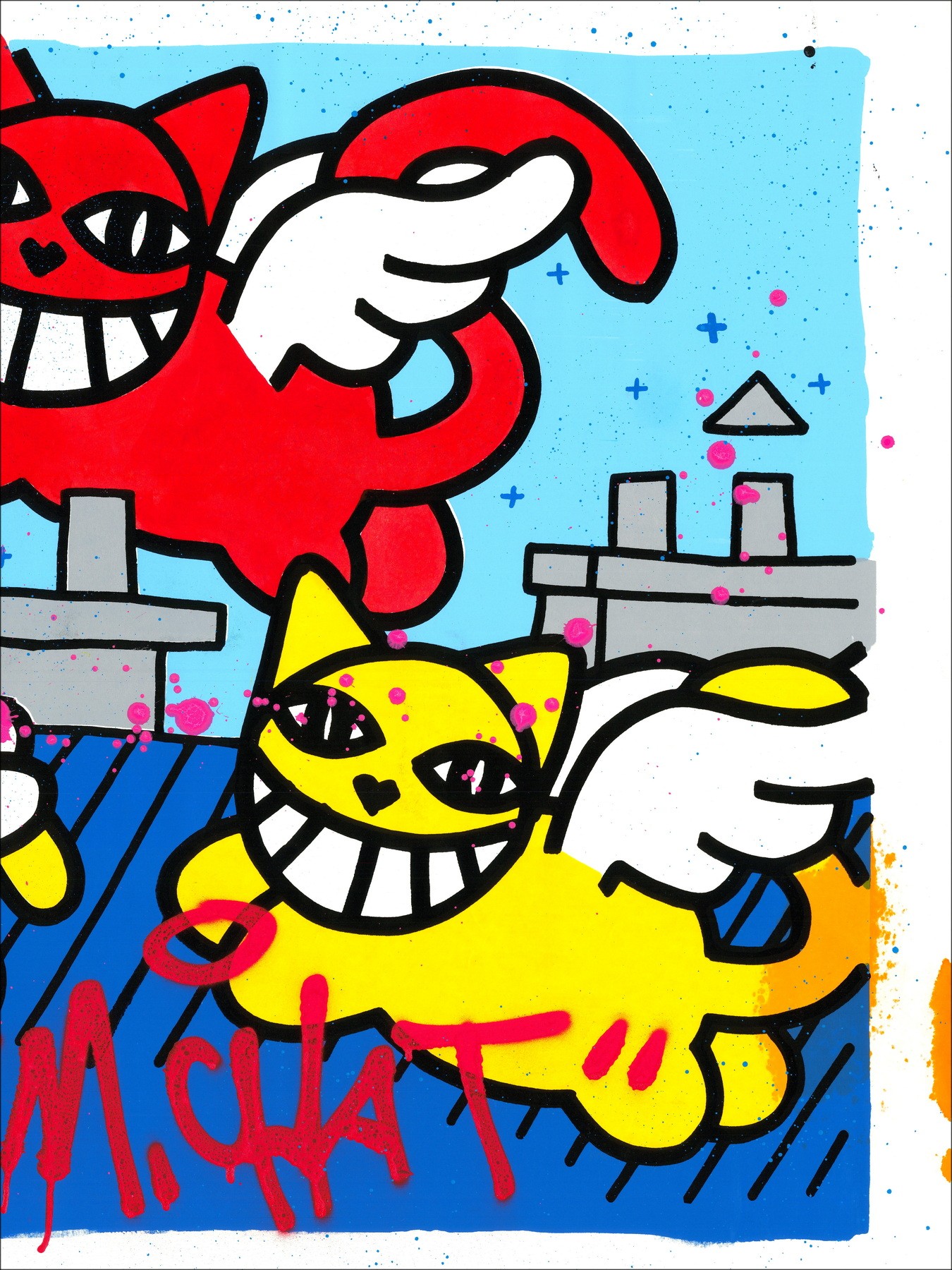 M.CHAT – Gatti sui tetti di Parigi (2017), serigrafia