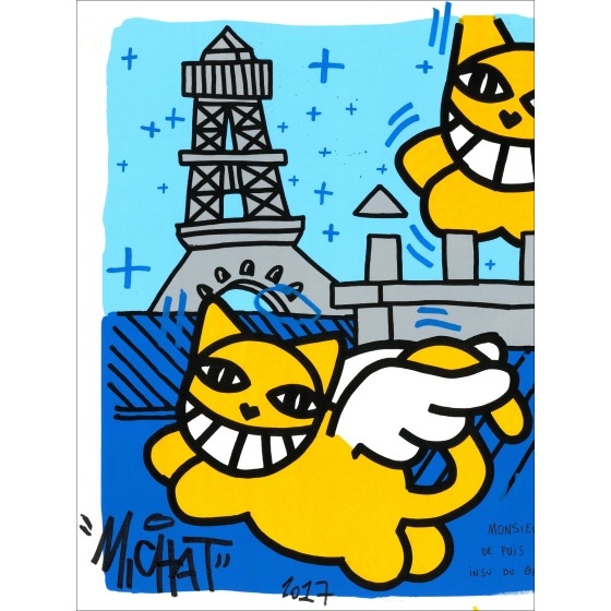 M.Chat - Katten op de daken van Parijs 2 (2017), Silkscreen