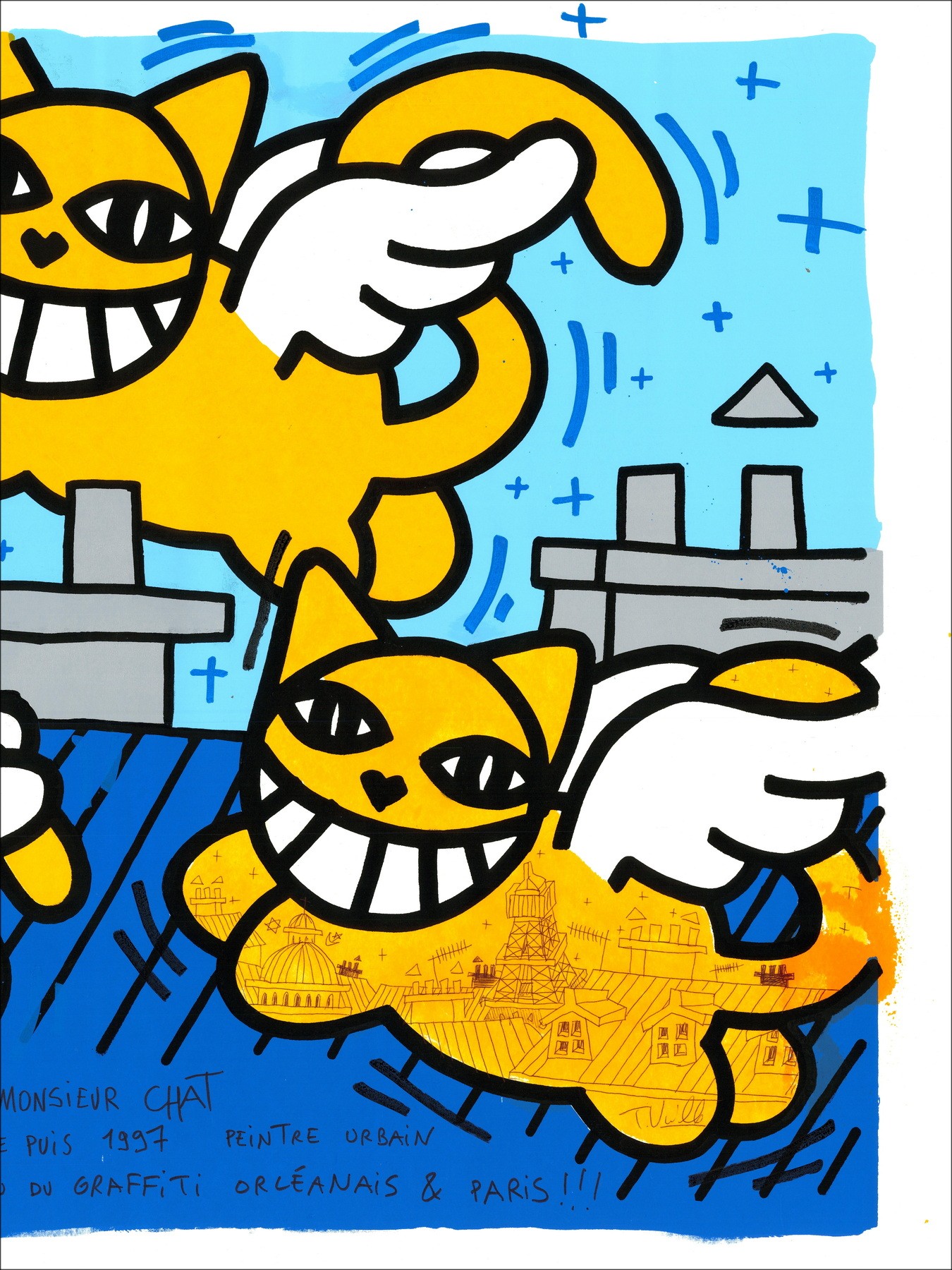 M.CHAT – Chats sur les toits de Paris 2 (2017), sérigraphie
