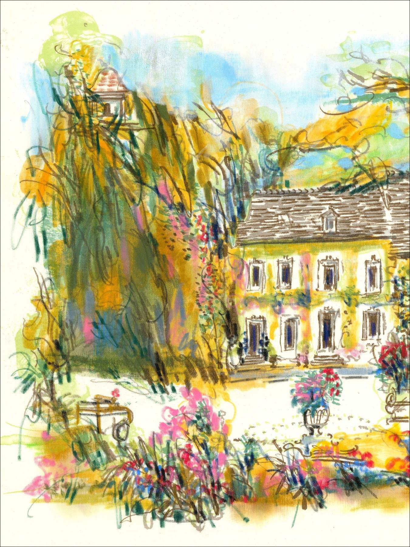 Monique Journod – Moulin de Vauboyen, dessin original