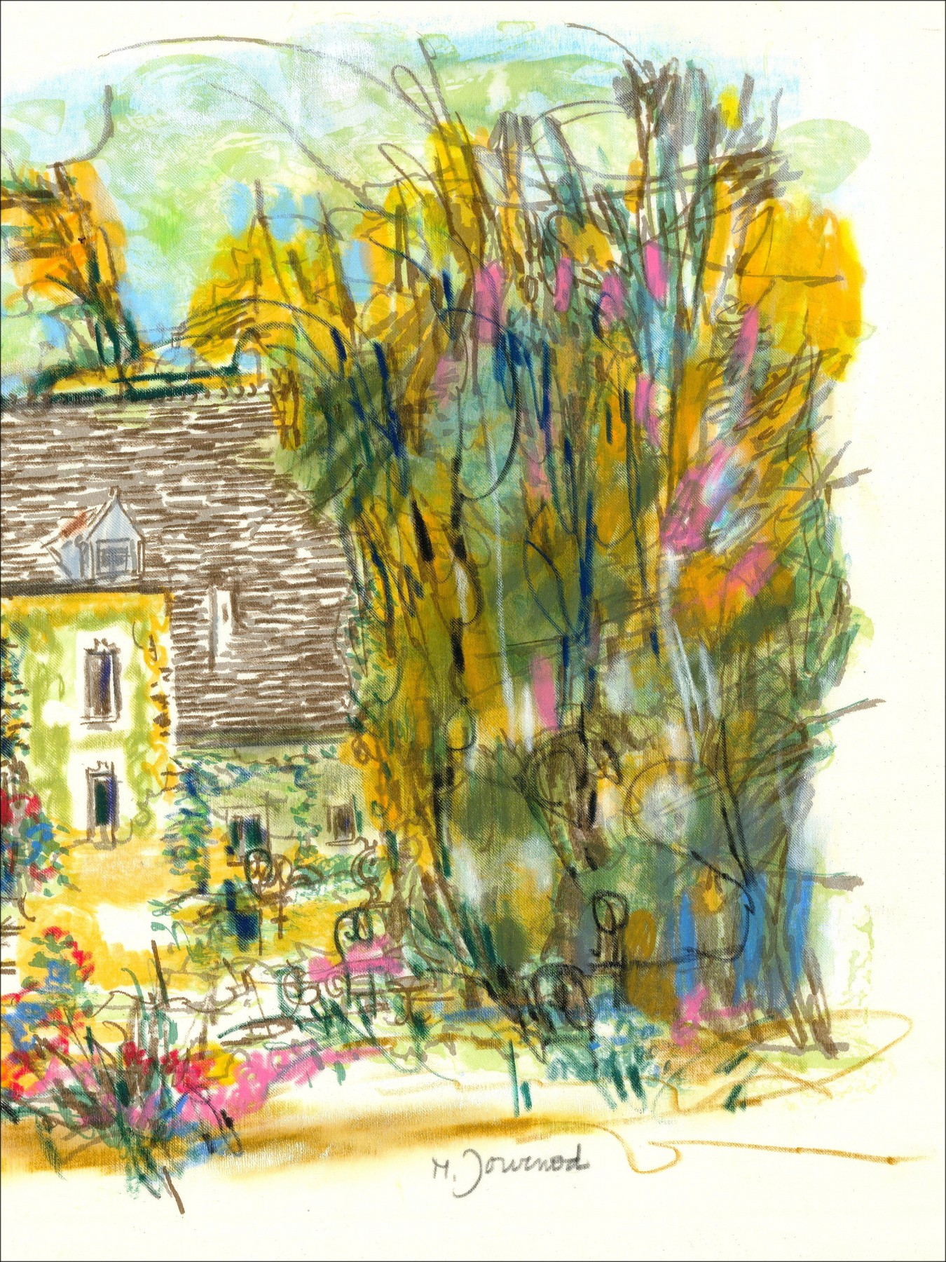 Monique Journod – Moulin de Vauboyen, dessin original
