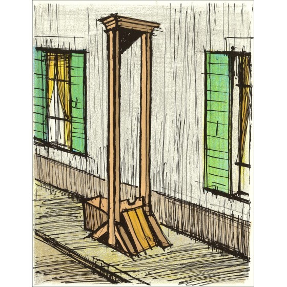 Bernard Buffet - Original-Lithographie "La Guillotine" 26x20cm - 1978