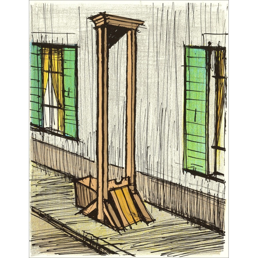 Bernard Buffet - Original-Lithographie "La Guillotine" 26x20cm - 1978
