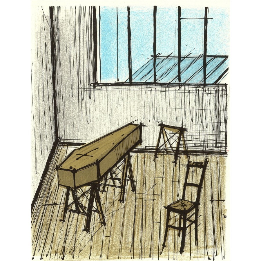 Bernard BUFFET - Lith Origin Original "De dood" 26x20cm - 1978