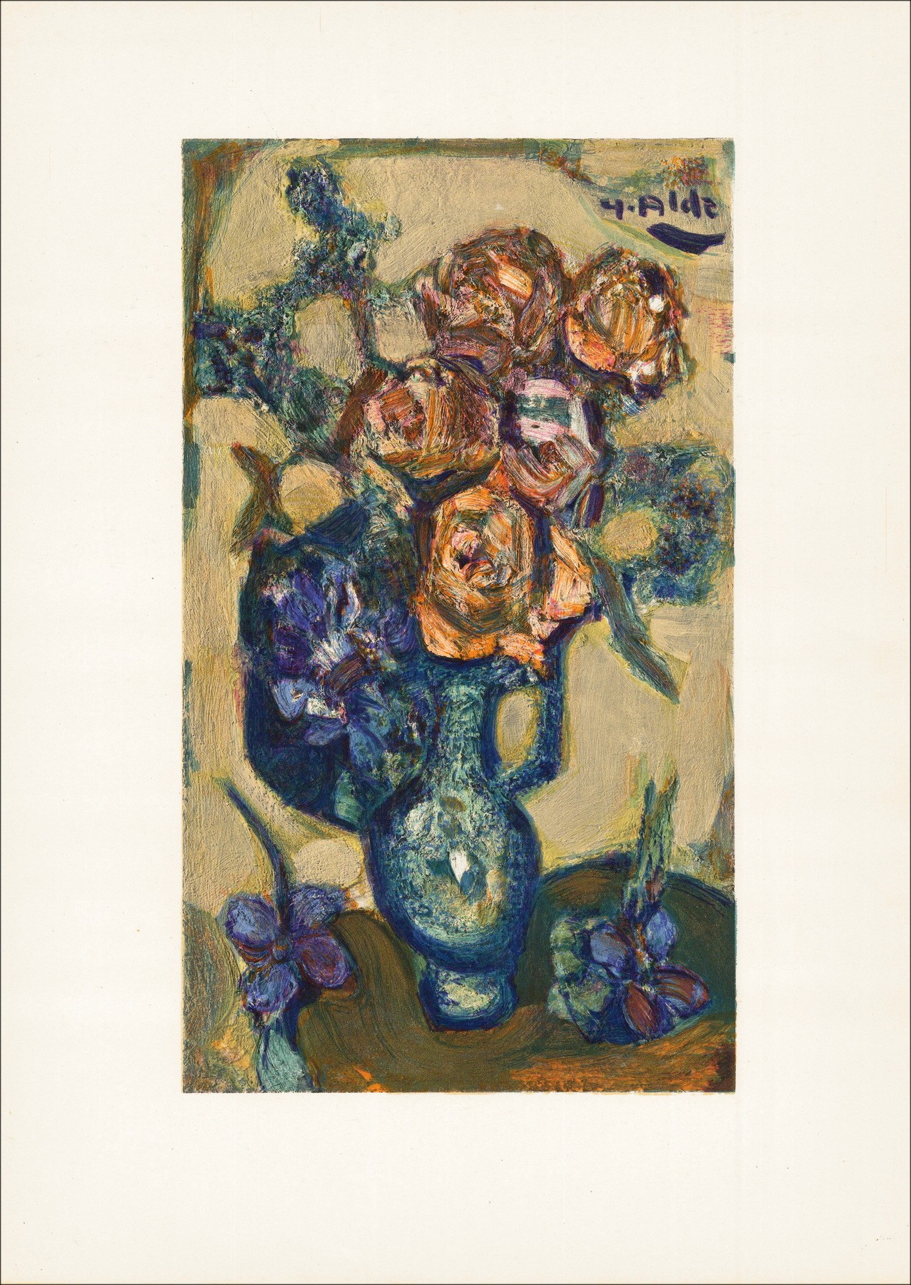 Yvette Alde - Blumenstrauß (1958), Lithographie