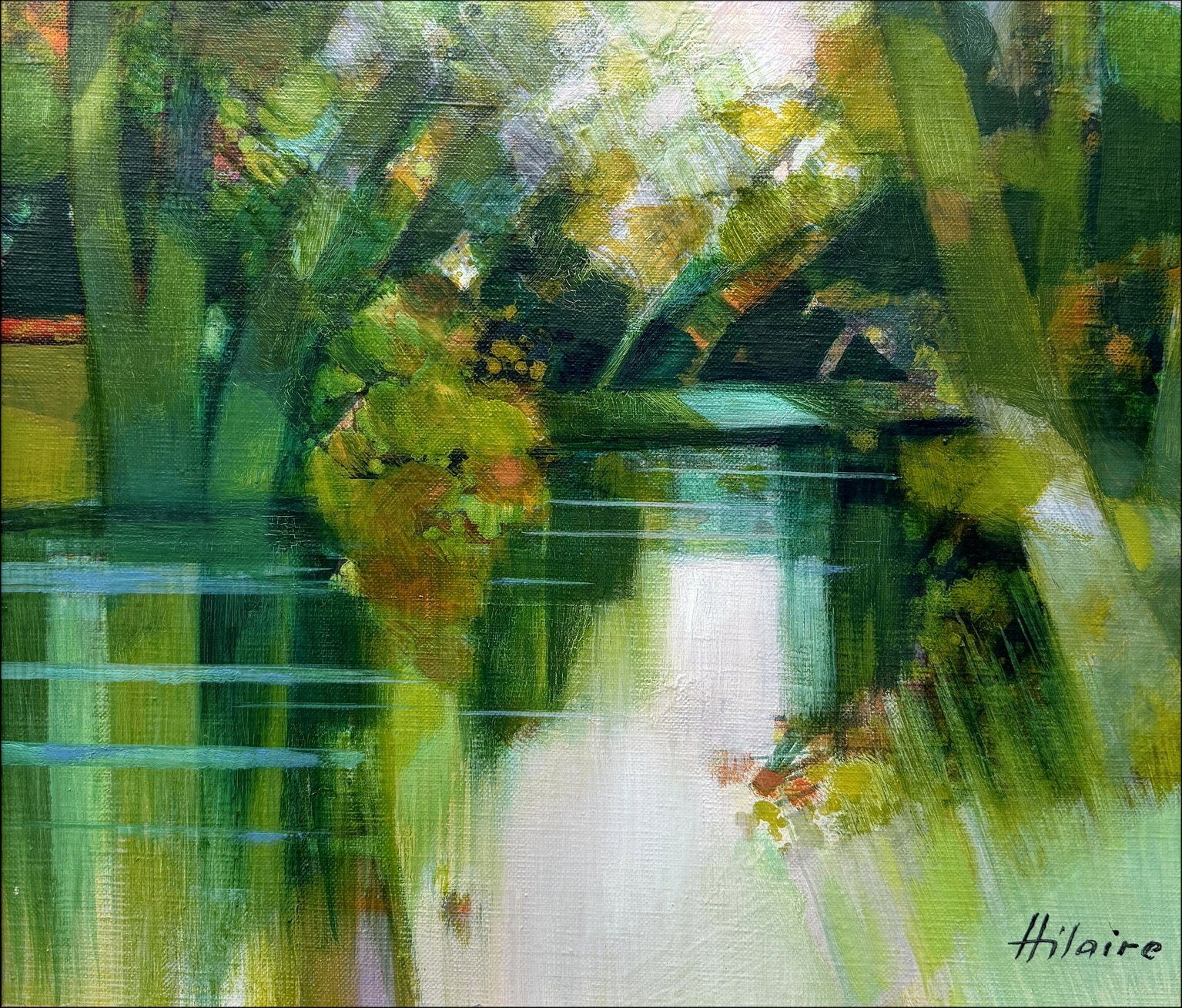 HILAIRE Camille - Oil on canvas "Reflet d'automne" 55x46cm (10F)