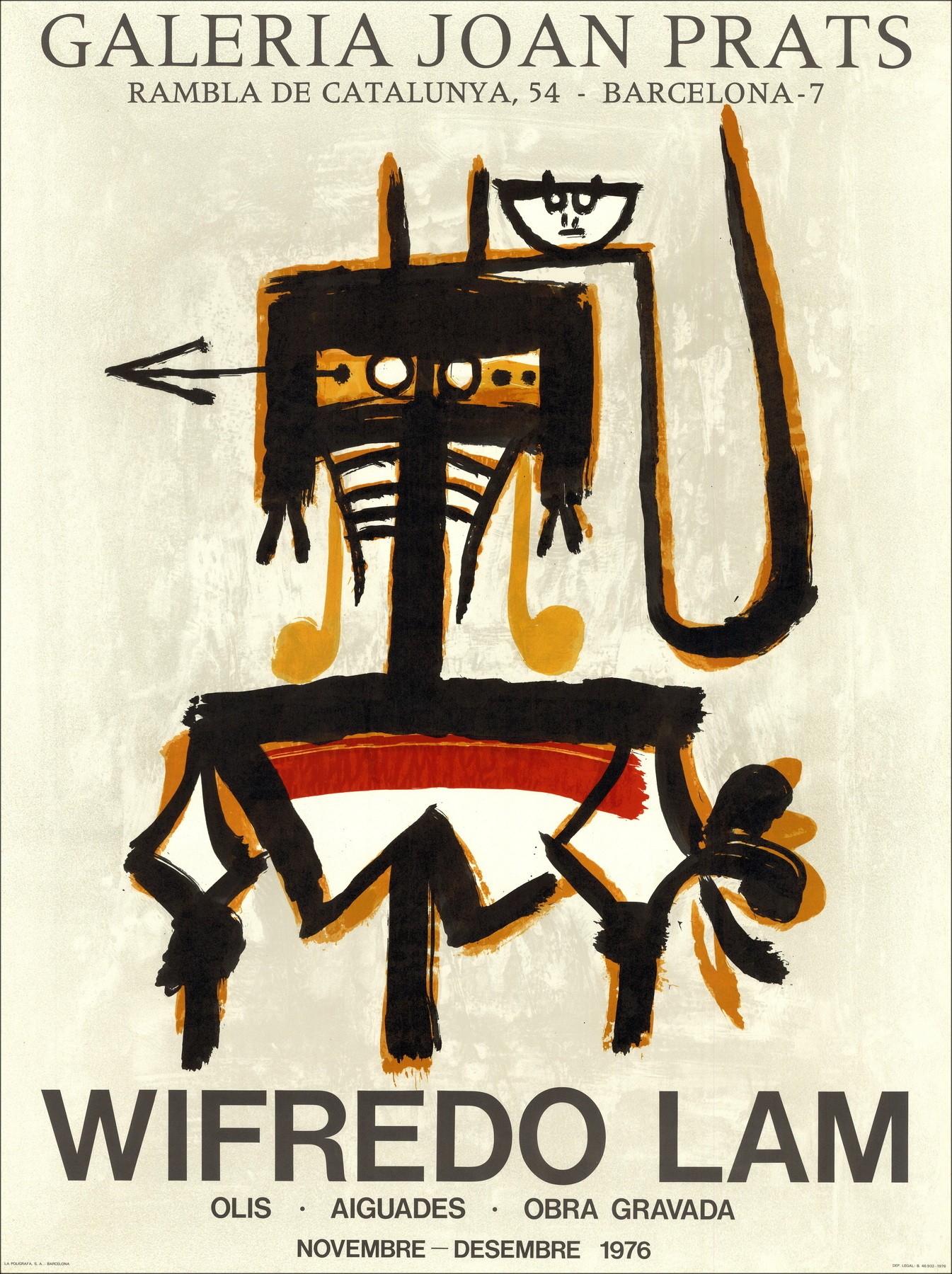 Wifredo Lam - Ausstellung, Galeria Joan Prats - 1976