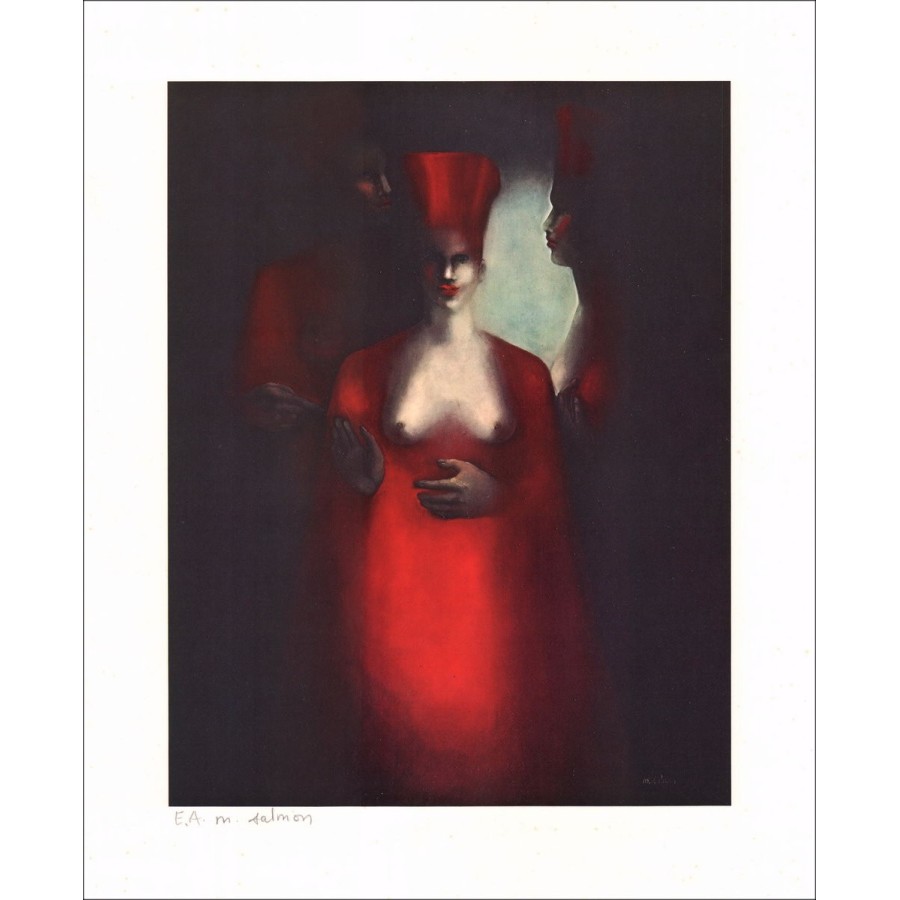 Michèle SALMON - Original Lithograph "Cardinal"