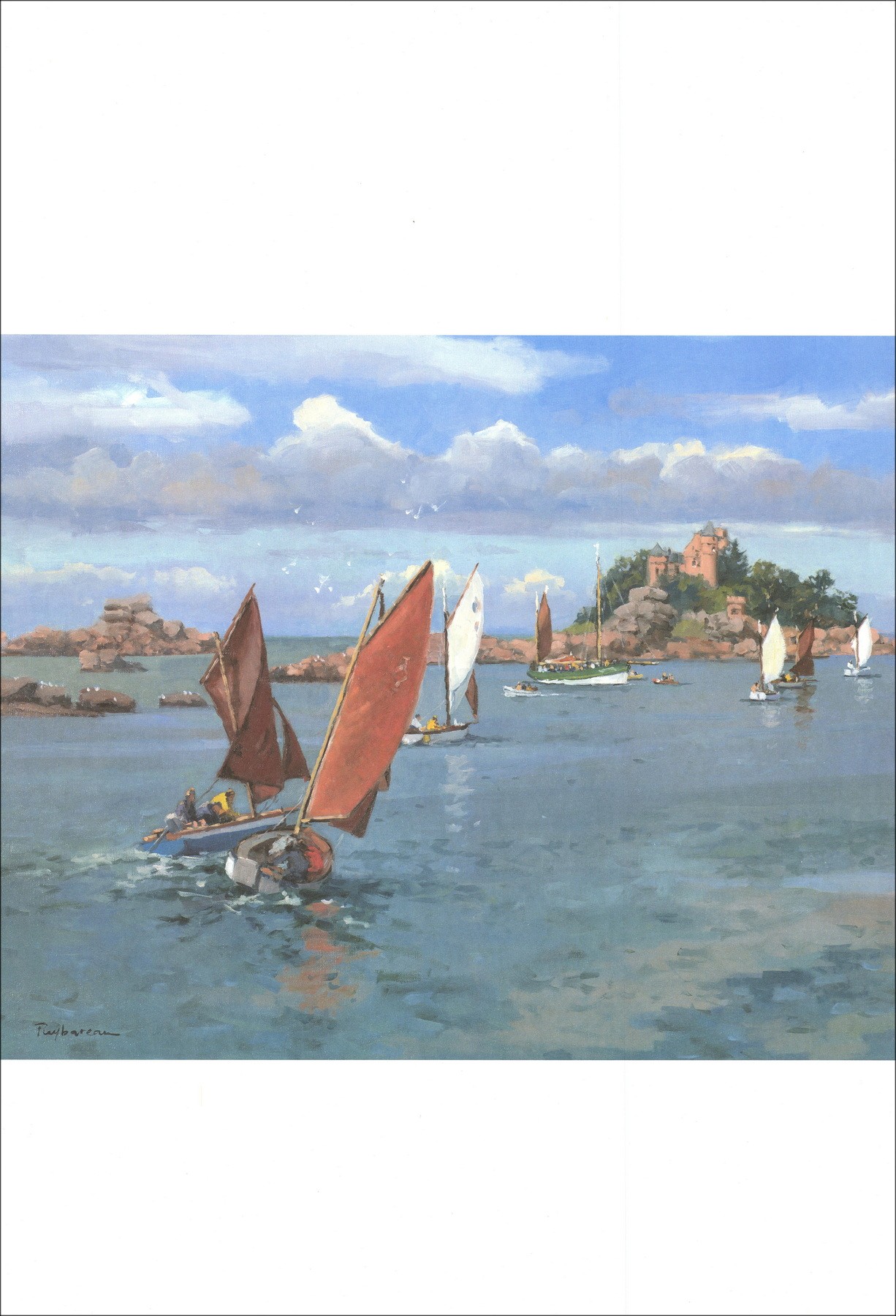 PUYBAREAU Annie - Affiche "Les voiliers" 69x48cm