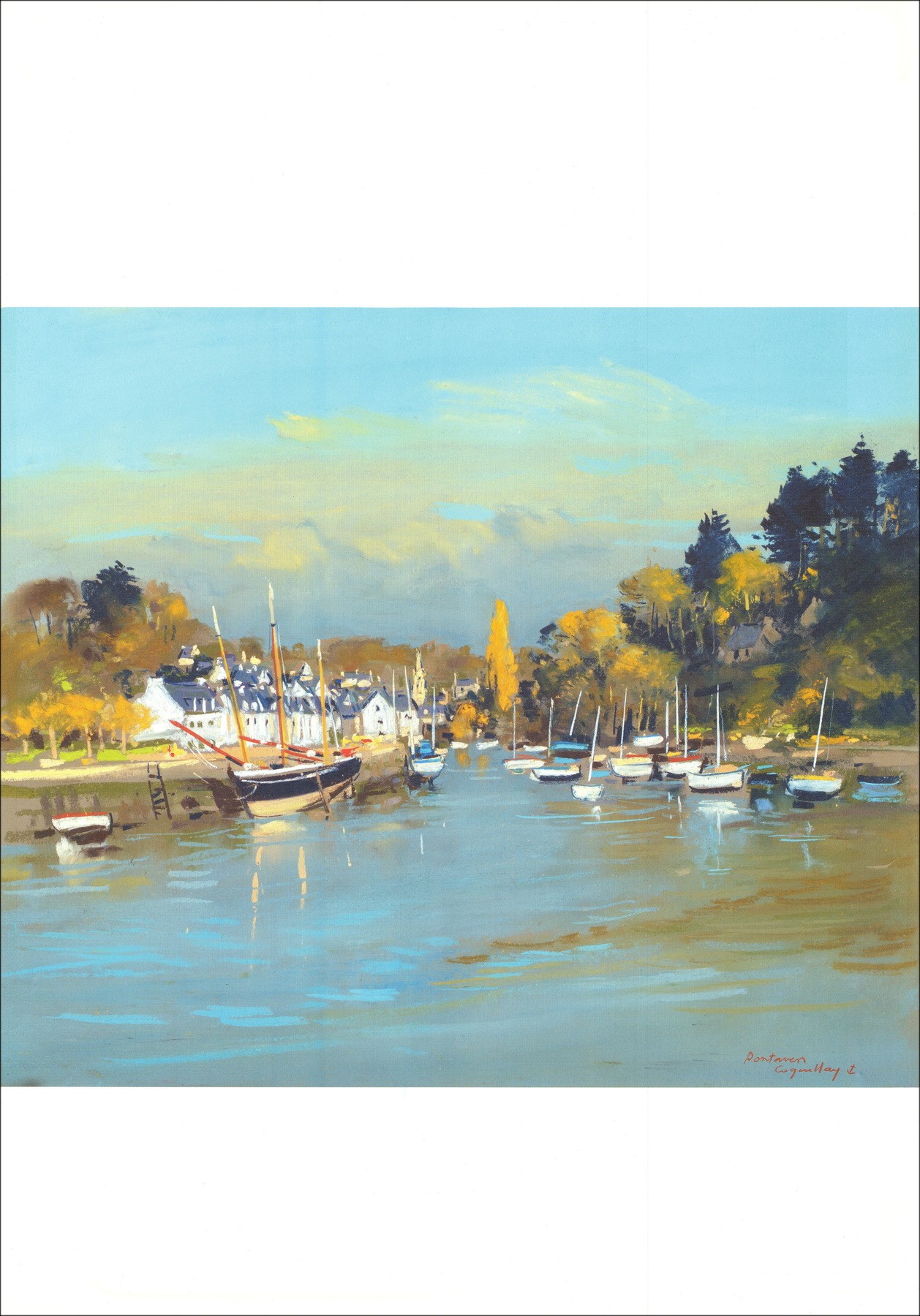 COQUILLAY Jacques - Affiche "Pontaven" 68x48cm