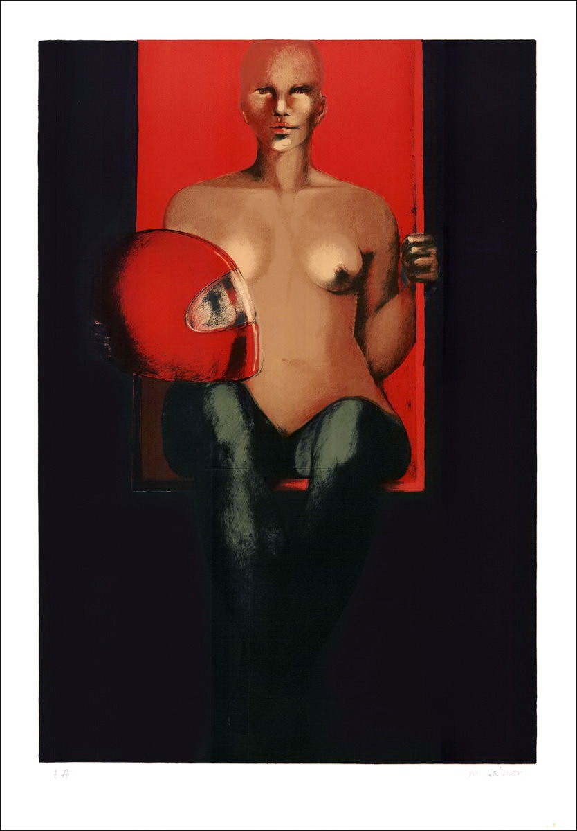 Michèle SALMON - Original Lithograph "The Mask"