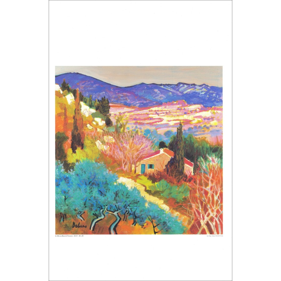 DELUCA Peter - Cartellone "Le Mas au Baux de Provence" 68x45cm
