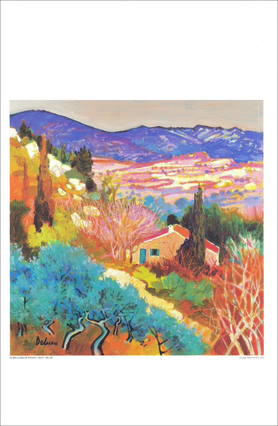 DELUCA Peter - Poster "Le Mas au Baux de Provence" 68x45cm