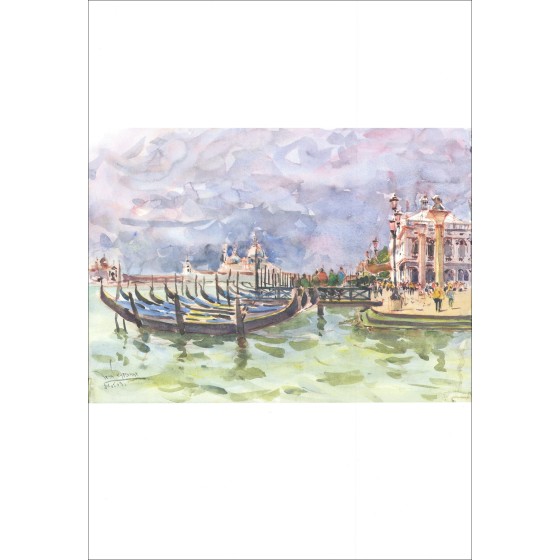 LEYSSENNE Jean - Poster "The Gondolas de Venetië" 69x48cm