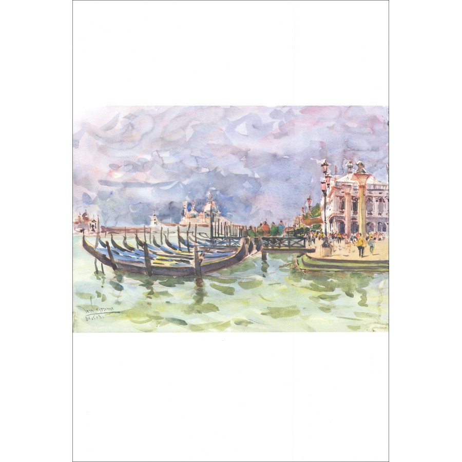 LEYSSENNE Jean - Poster "The Gondolas de Venetië" 69x48cm