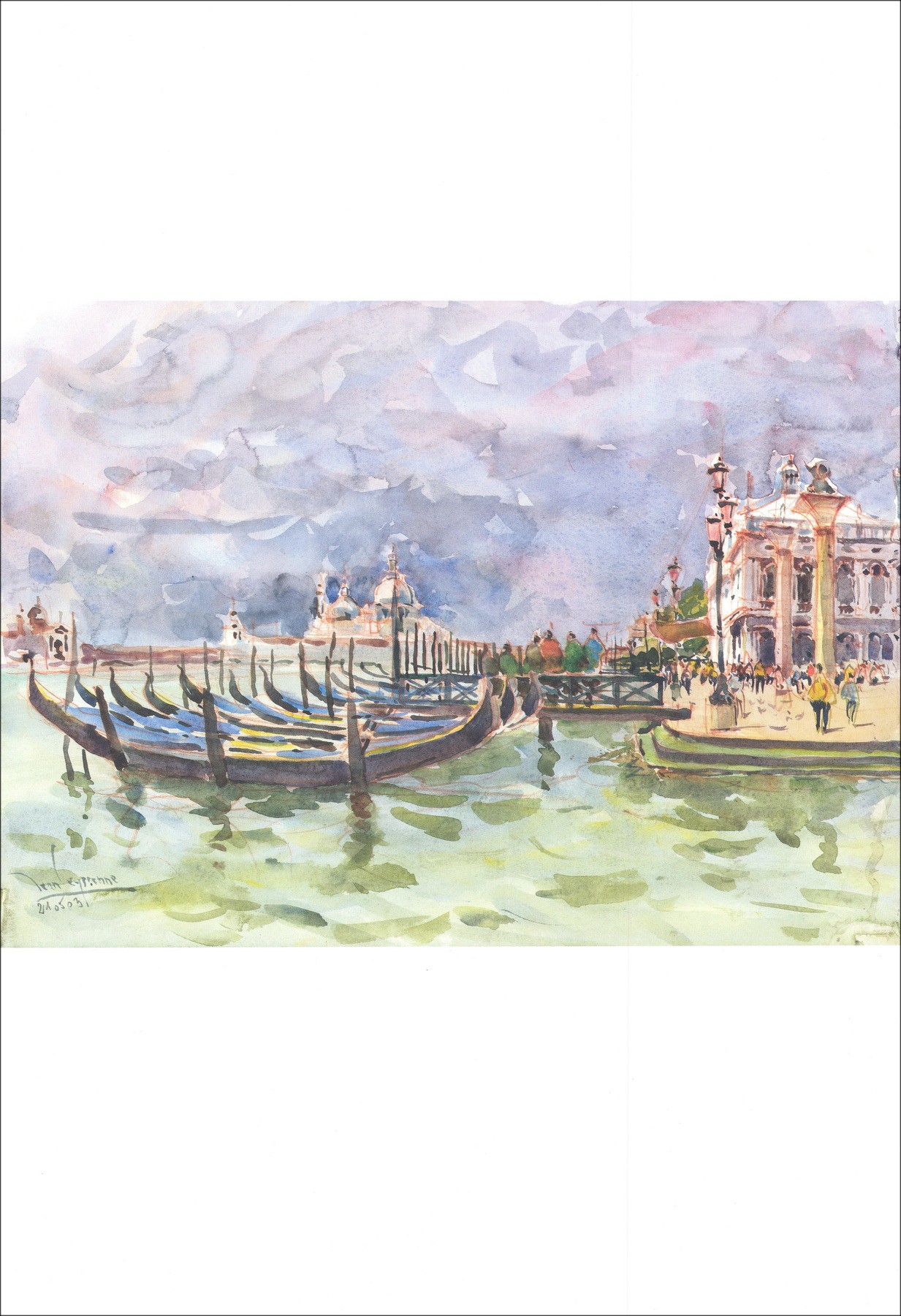 LEYSSENNE Jean - Affiche "Les gondoles de Venise" 69x48cm