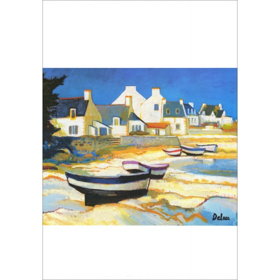 DELUCA Peter - Affiche "Les barques" 68x48cm