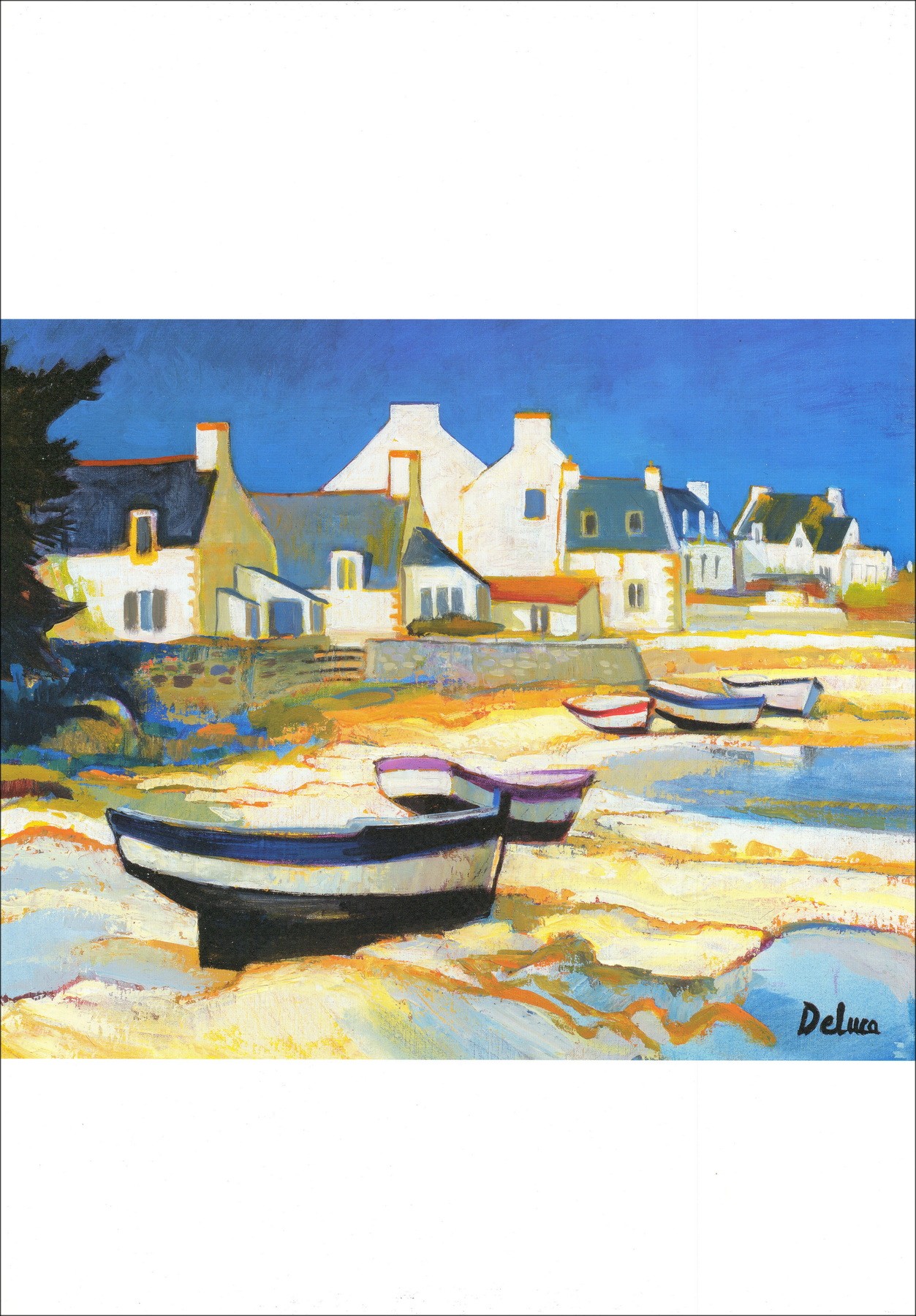 DELUCA Peter - Affiche "Les barques" 68x48cm
