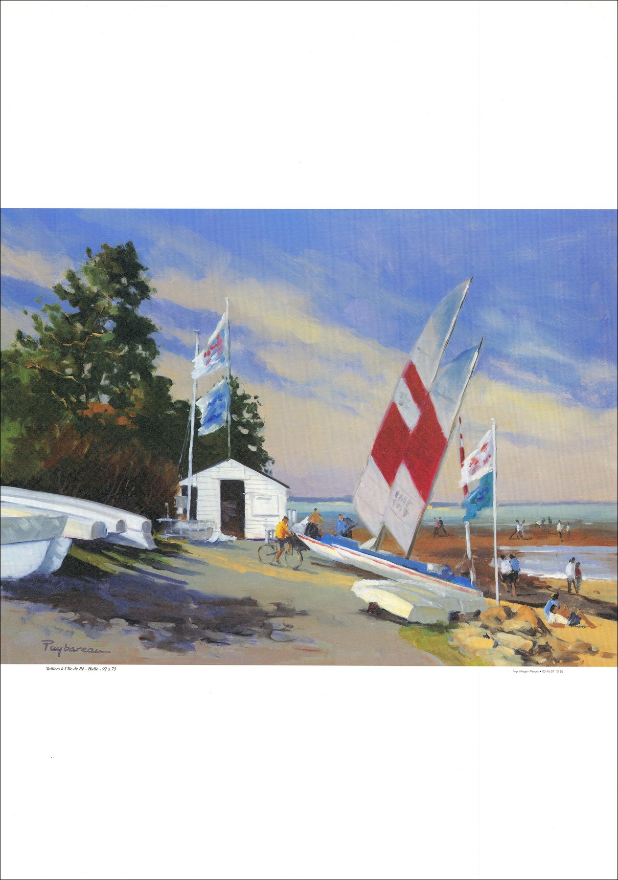 PUYBAREAU Annie - Affiche "Voiliers à l'Ile de Ré" 68x48cm