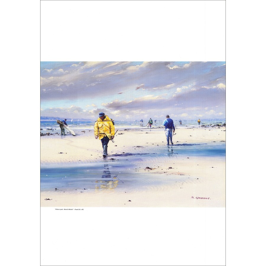 GIRARDOT Philippe - Poster "Fisheries - Mont-St-Michel" 68x48cm