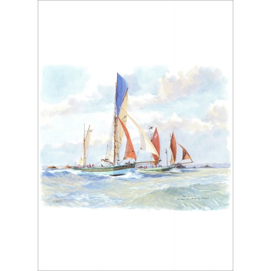 L’HOSTIS Guy - Cartellone "Al largo degli ovuli di Brehat" 68x50cm