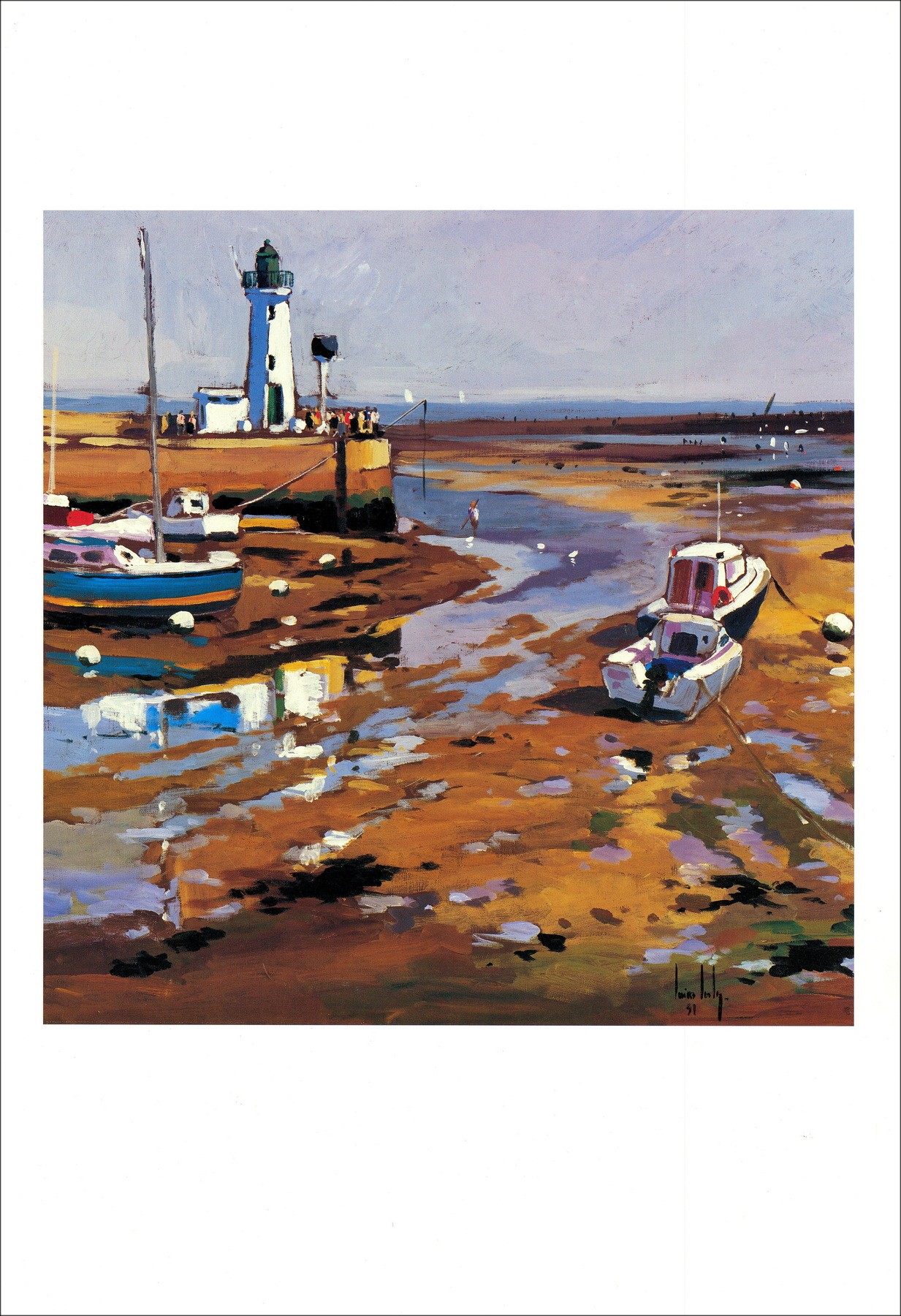 SUIRE-VERLEY Olivier - Affiche "Marée basse au port" 65x45cm