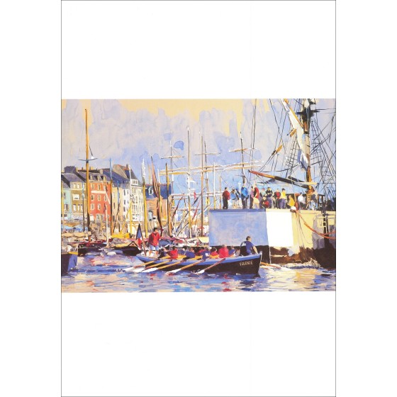 Cartello d'arte "Regata nel porto" 68x48cm