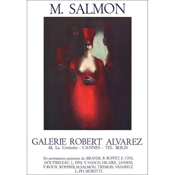 Michèle SALMON - Lithographic Poster "Cardinal" 61x42cm - Manoir du Mad, Rupt sur Moselle