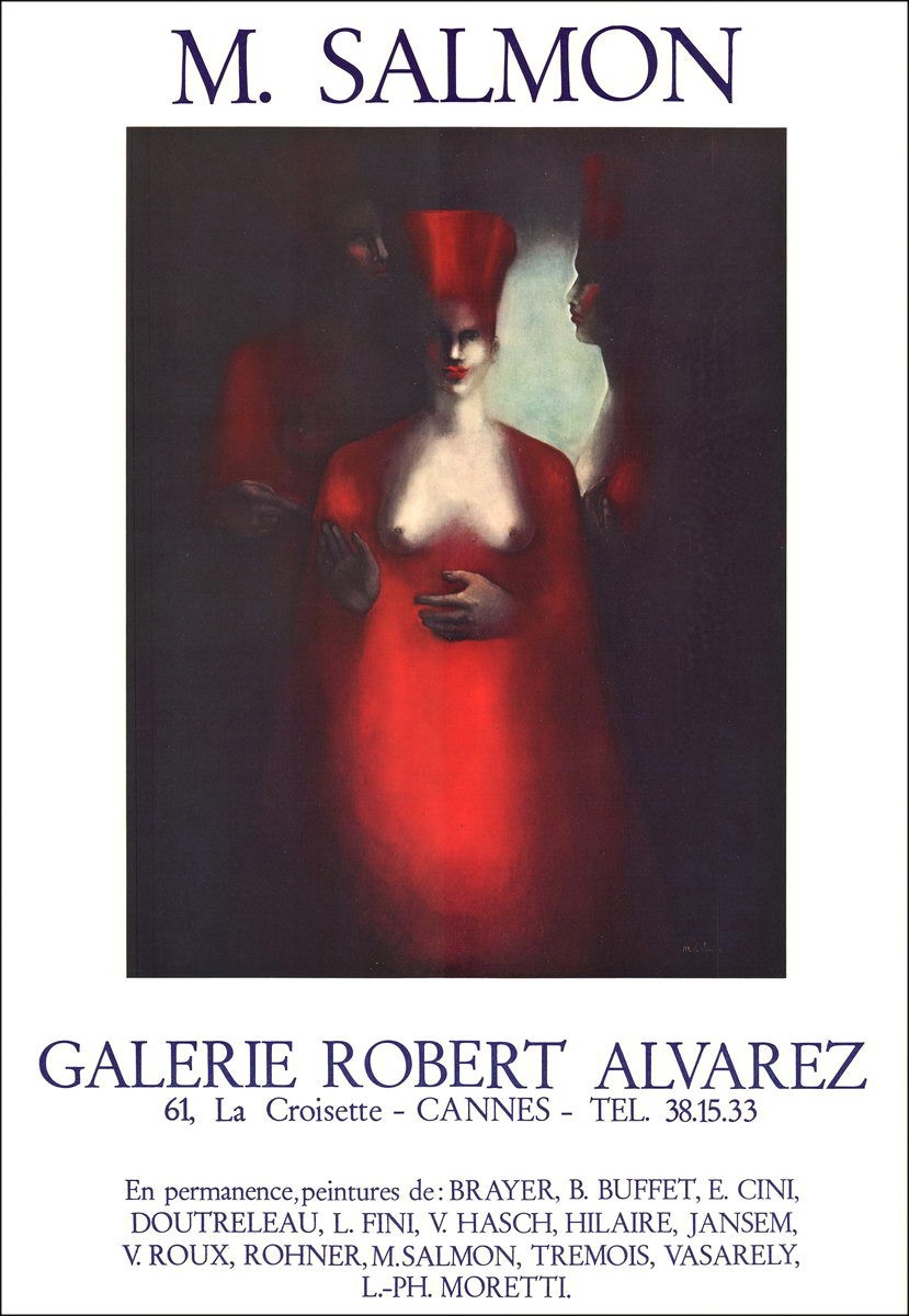 Michèle SALMON - Affiche Lithografra_Latn "Cardinal" 61x42cm - Manoir du Mad, Rupt op de Moezel