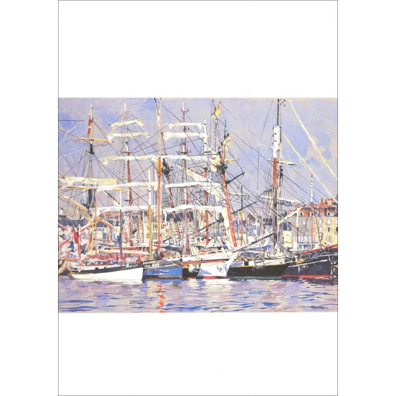Cartellone d'arte "Vaglieri al porto" 68x48cm