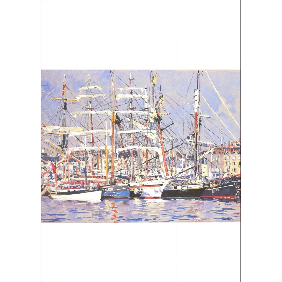 Kunst Poster "Segelboote am Hafen" 68x48cm