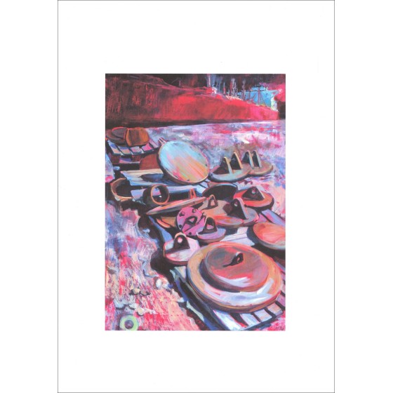 Kunst Poster "Rote Echos einer industriellen Vergangenheit" 70x50cm
