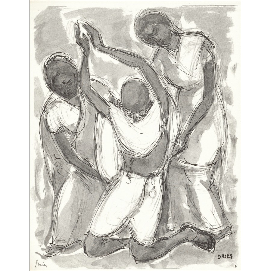 Jean Driès – Élan d’humanité (1963), lithographie