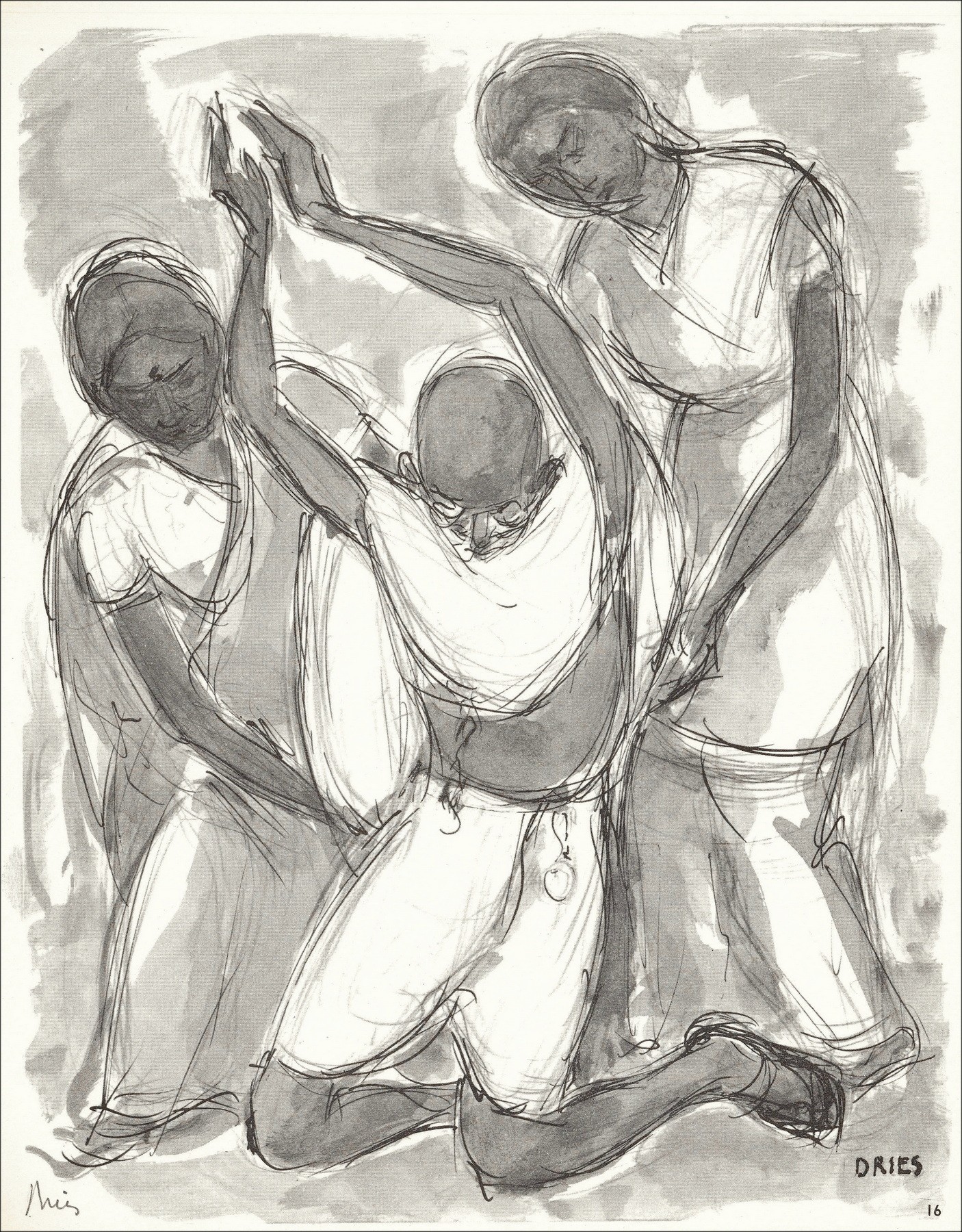 Jean Dries - Elan of Humanity (1963), Litho