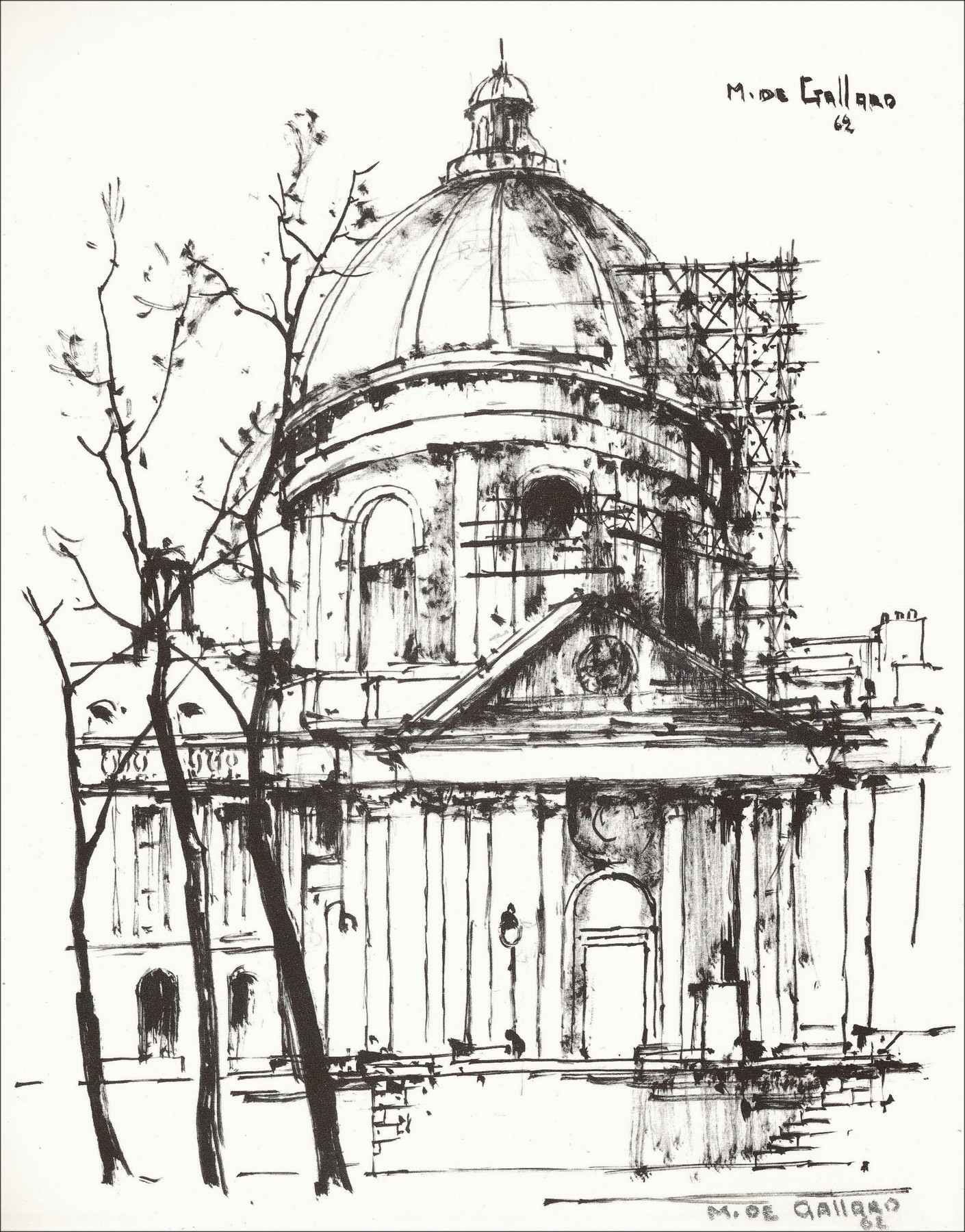 Michel de Gallard – The Church (1962), lithography