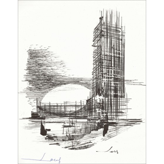 Jean Theobald Jacus - New Town (1962), Litho