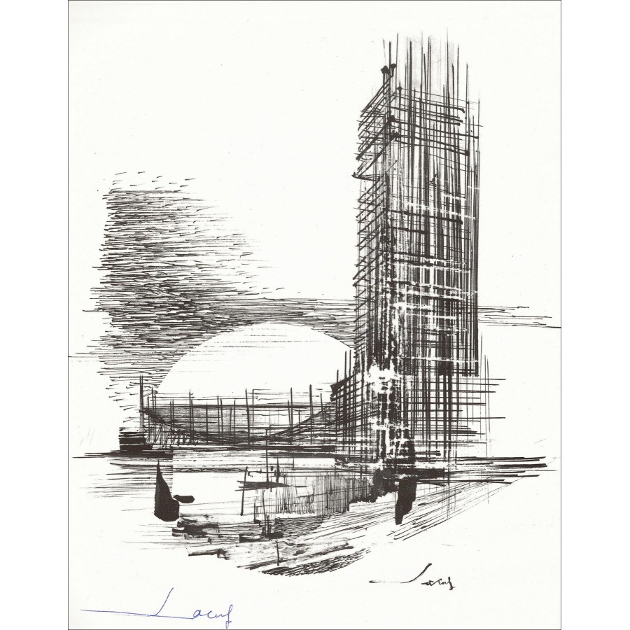 Jean Théobald Jacus – New Town (1962), lithography