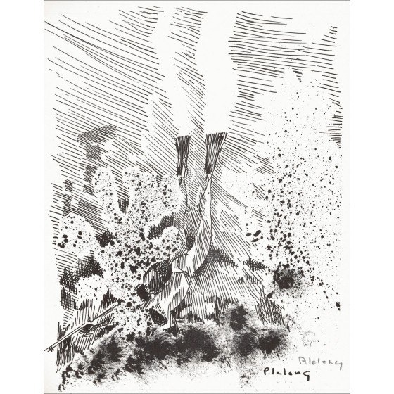 Pierre Lelong – Pesca al arpione (1962), litografia