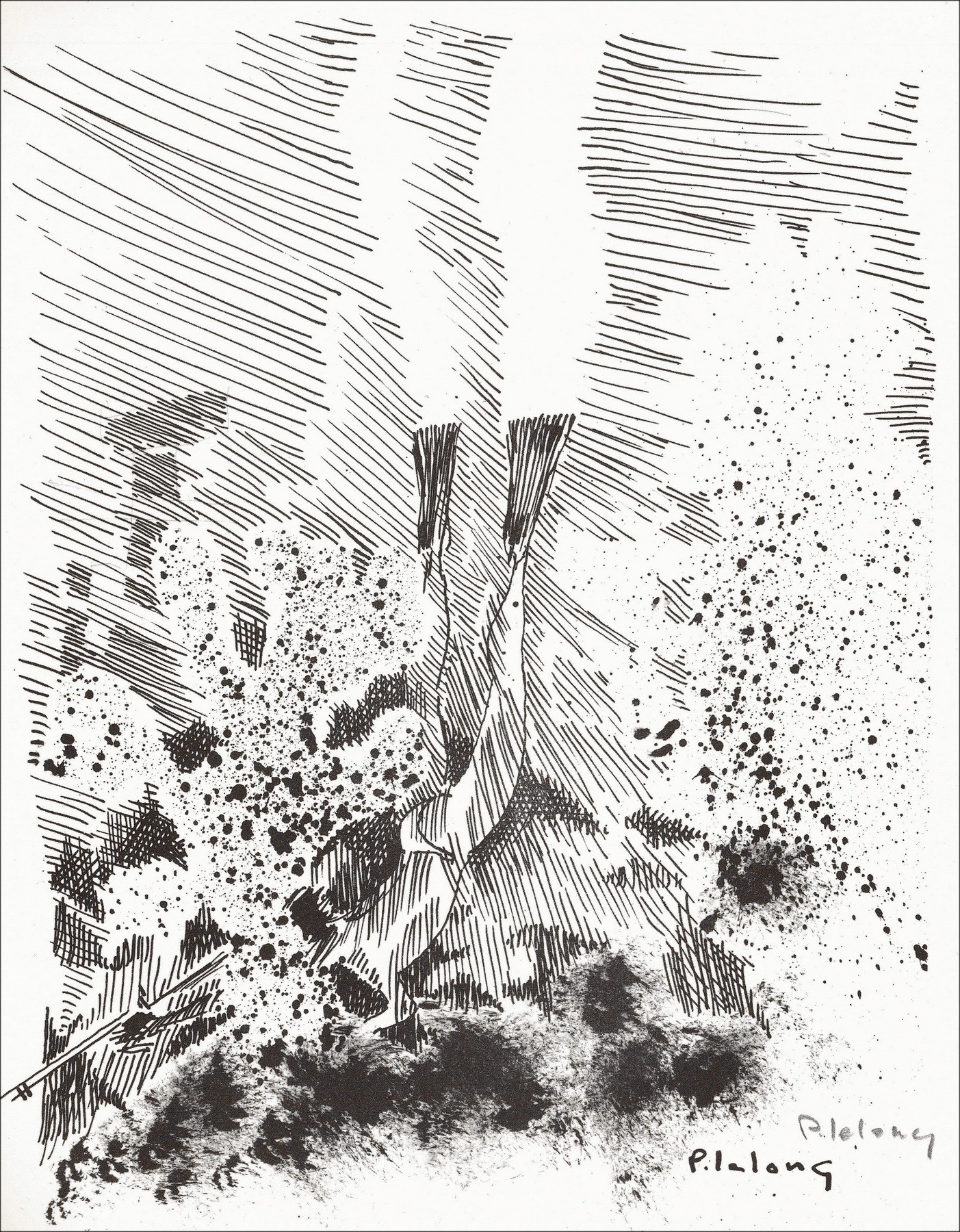 Pierre Lelong – Harpunfischen (1962), Lithographie