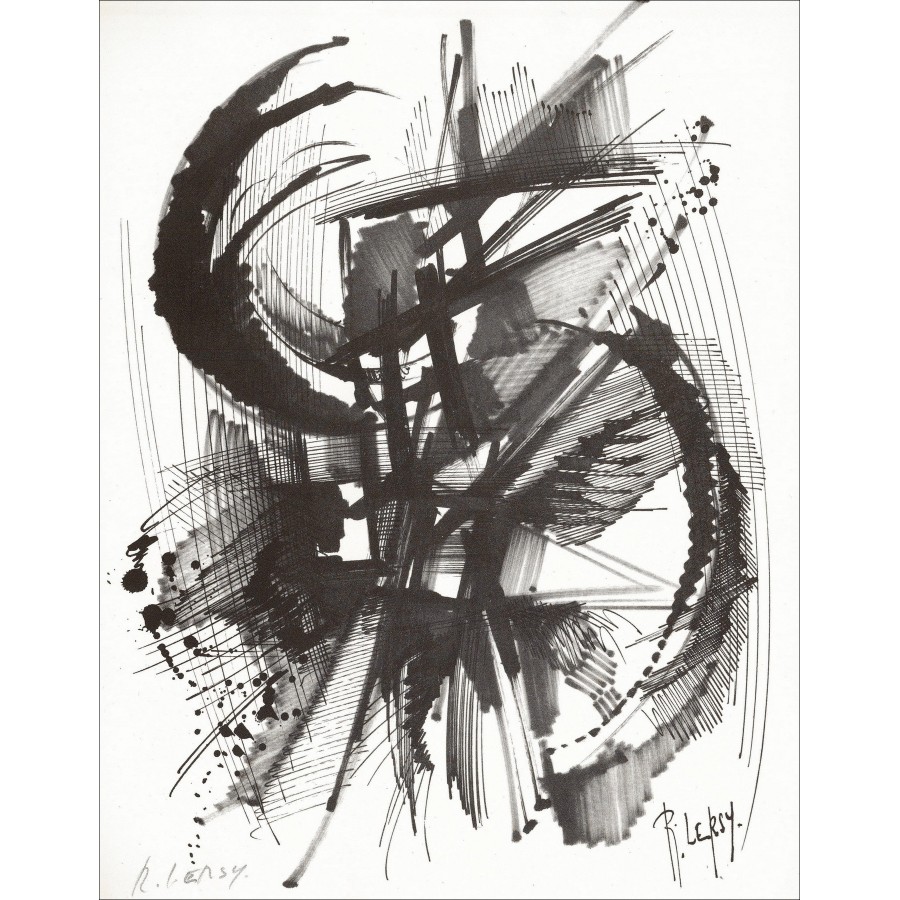 Roger Lersy – Composition II (1962), lithography