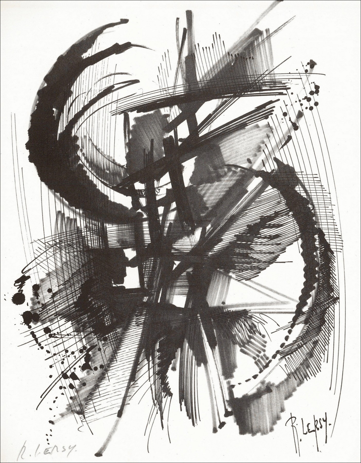 Roger Lersy - Samenstelling II (1962), Litho