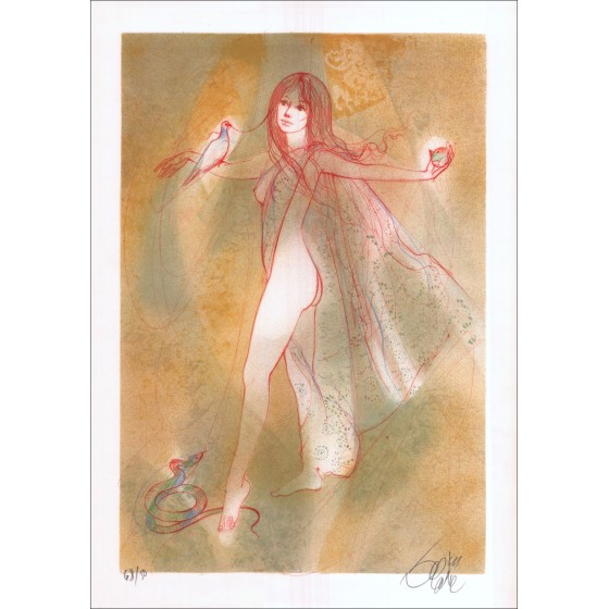 VALADIE Jean-Baptiste "Ève des Èves" Litografia originale firmata a matita 55x39cm