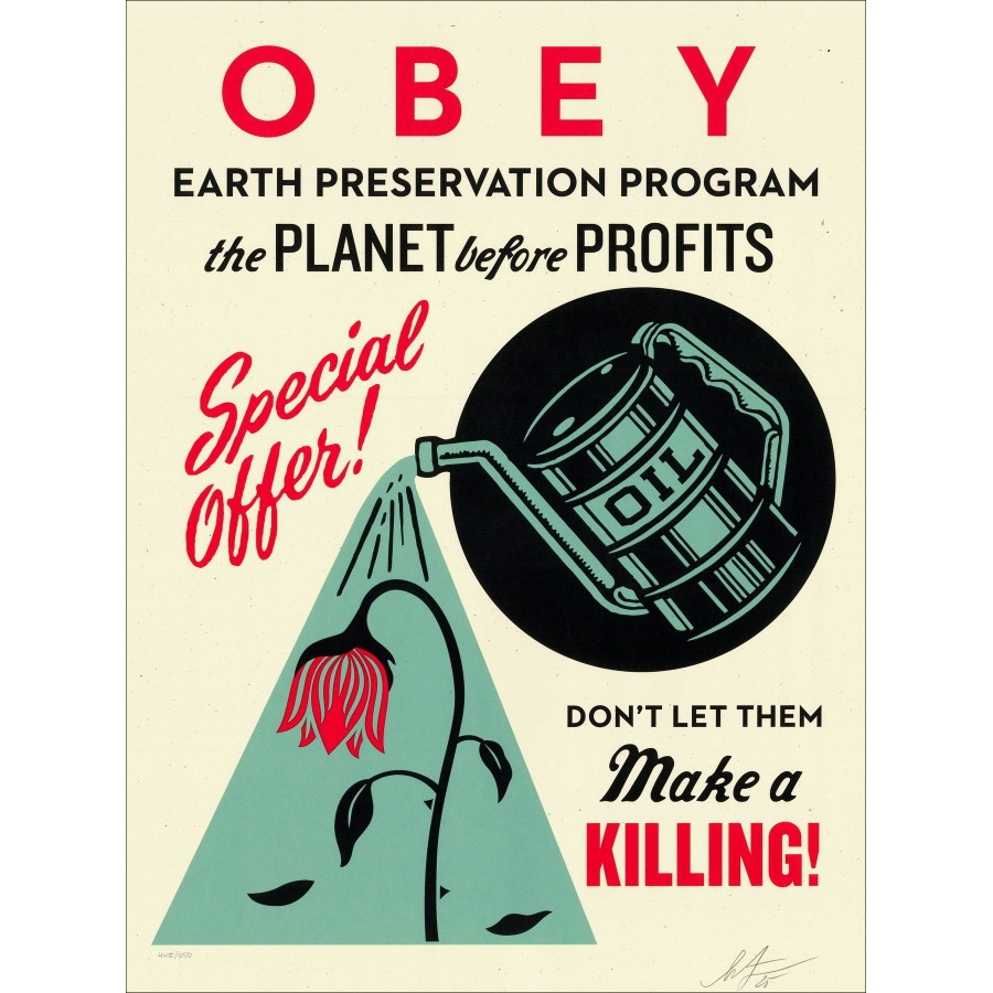 Shepard Fairey – Earth Preservation (2025), impresión de pantalla