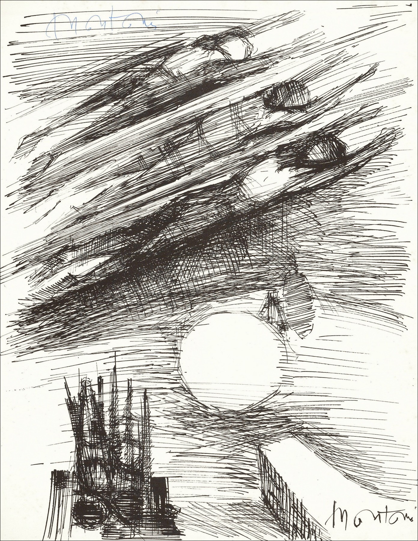Roger Montane – Fall towards the sun (1962), lithography