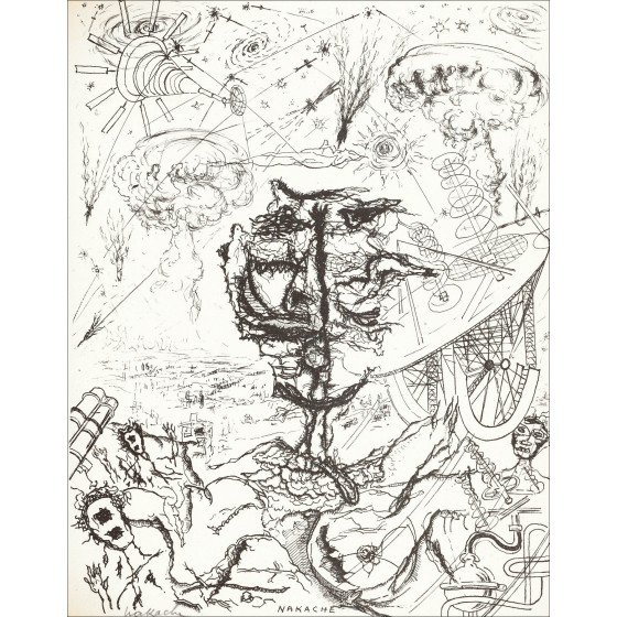 Armand Nakache – L'albero del caos (1962), litografia