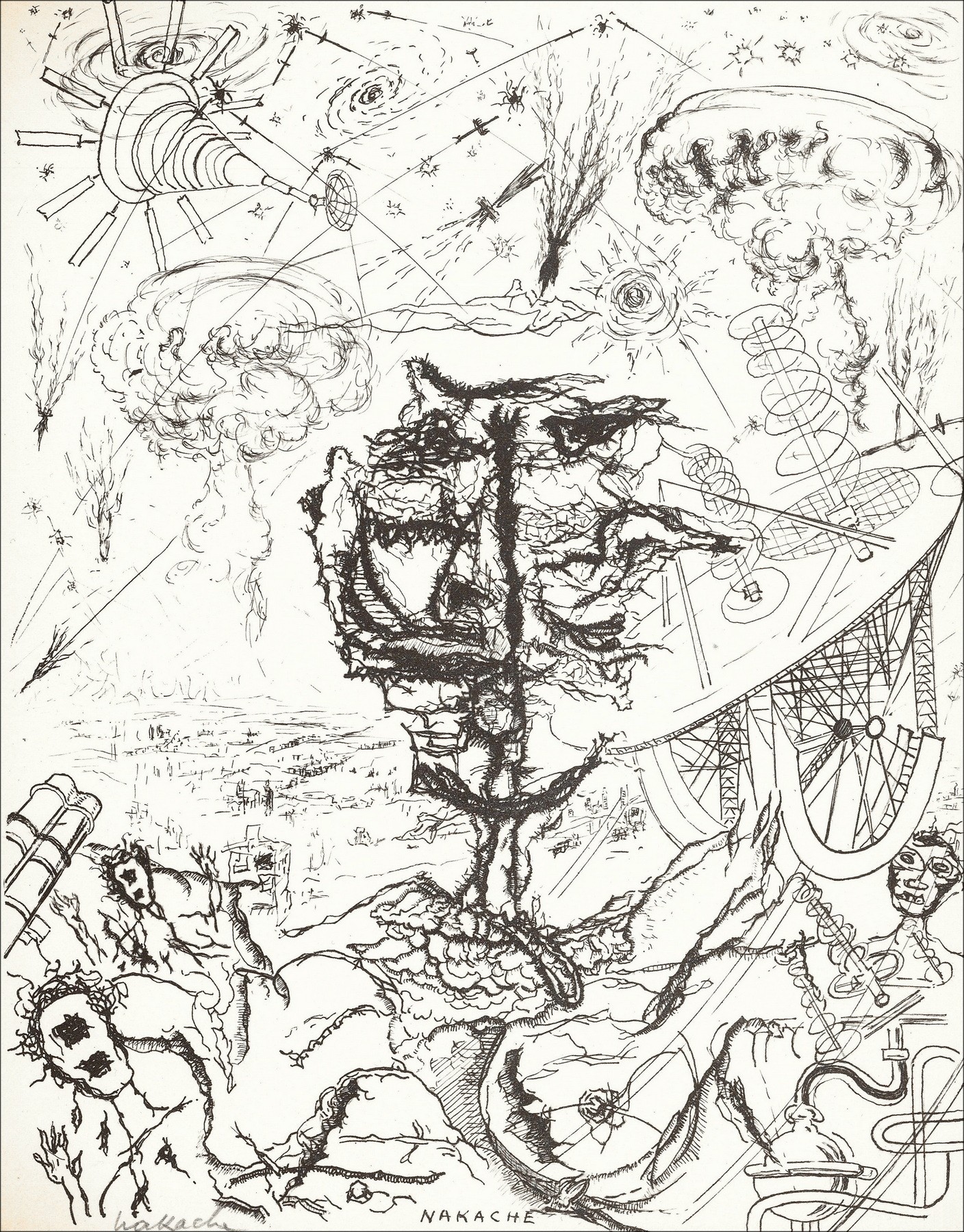 Armand Nakache – El árbol del caos (1962), litografía